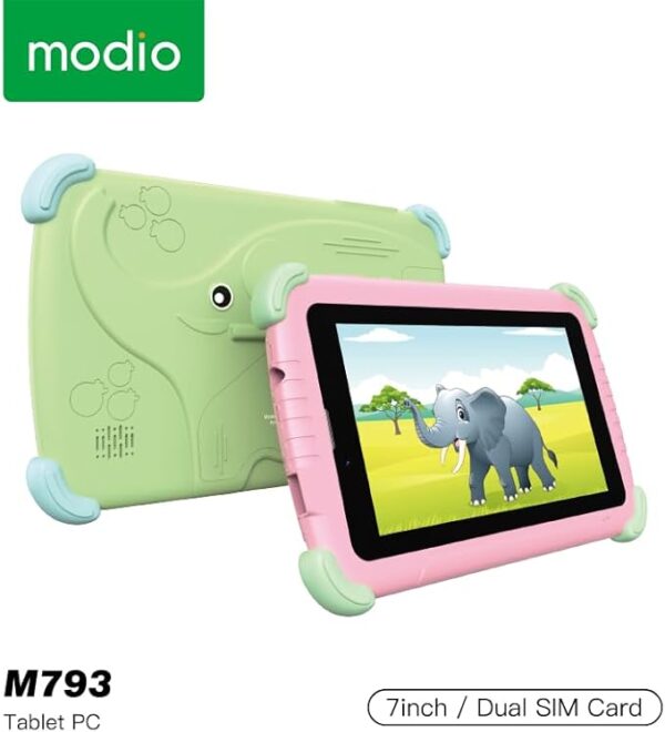 Modio M793 Kids Tablet, 7-inch HD Display, Dual SIM, 3000mAh Battery, Silicone Protection Case